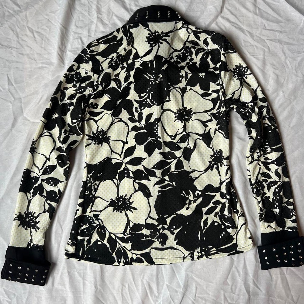 Studded Collar Floral Zip Jacket - Picture 5 of 7